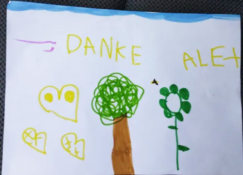 «mega carino» disegno di un bambino per Alex
